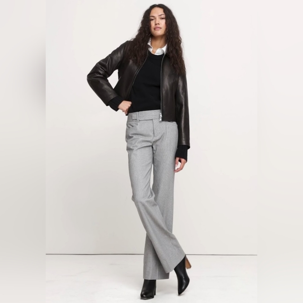 Banana Republic Ryan Fit Stretch Wool Pants in Birds Eye Size 14